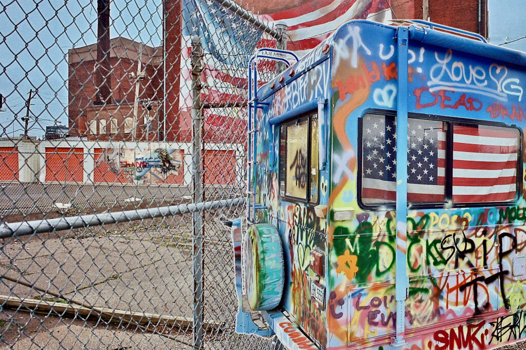 Graffiti art and flag murals Philadelphia